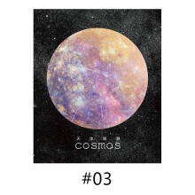 (#03) Planet Earth & Pluto Moon Mini Memo Pads: Sticky Notes for School, Bookmark, Label Supplies