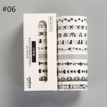 (#06) 10PCS Washi Tape Set Adhesive Decorative Label Masking Paper Sticker DIY Scrapbooking