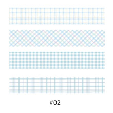 (#02) 4PCS Colorful Washi Tape Solid Masking Paper Sticker Scrapbooking DIY Label Stationery