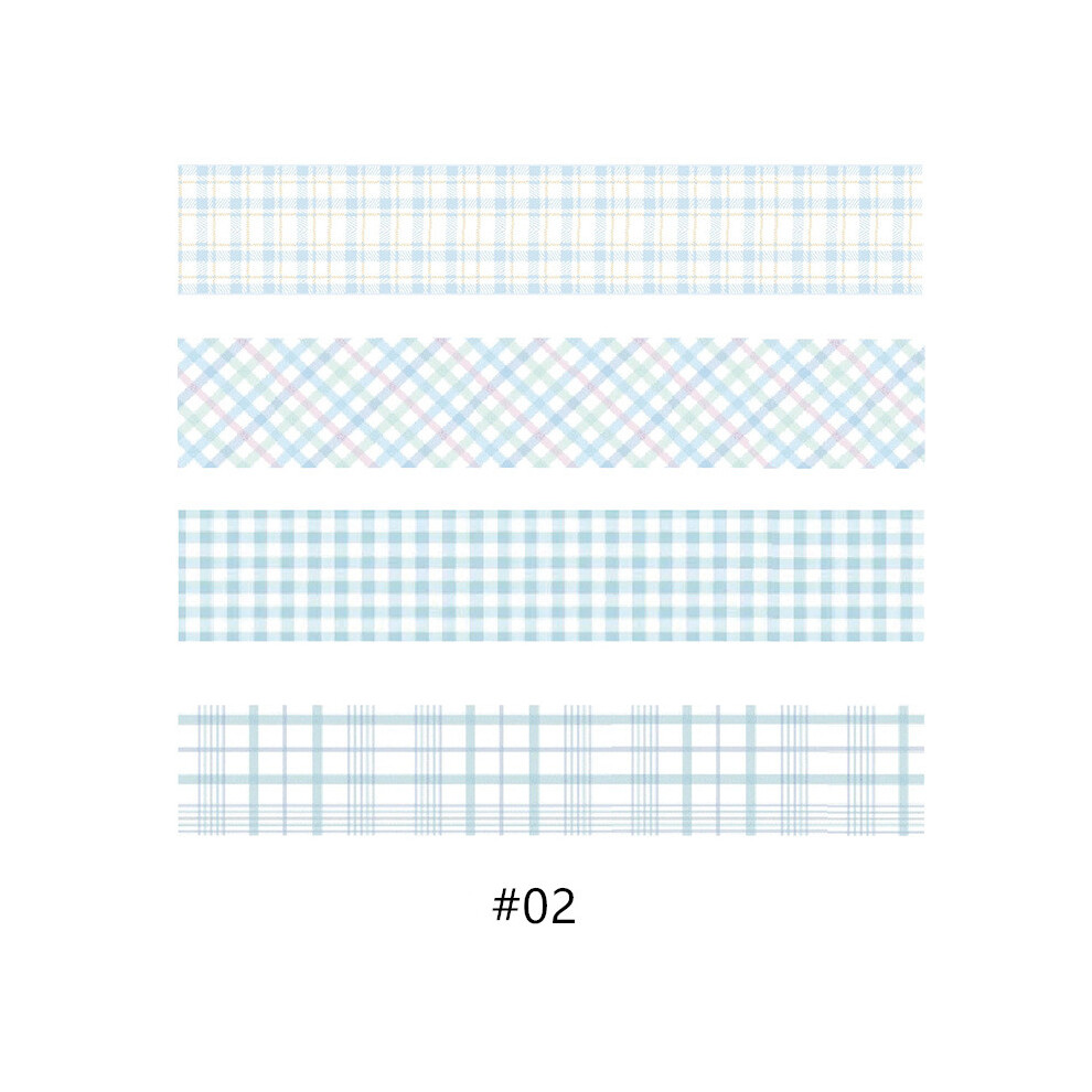 (#02) 4Pcs Colorful Washi Tape Solid Masking Paper Sticker Scrapbooking Diy Label Stationery 320997717461