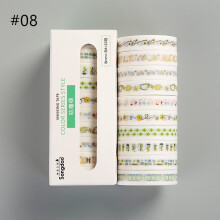 (#08) 10PCS Washi Tape Set Adhesive Decorative Label Masking Paper Sticker DIY Scrapbooking