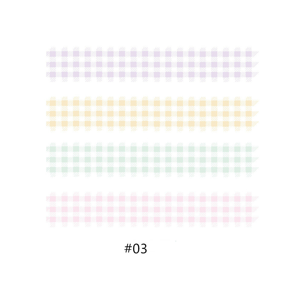 (#03) 4Pcs Colorful Washi Tape Solid Masking Paper Sticker Scrapbooking Diy Label Stationery 320997717478