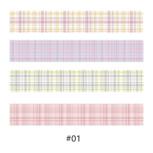 (#01) 4PCS Colorful Washi Tape Solid Masking Paper Sticker Scrapbooking DIY Label Stationery