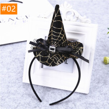 (#04) Halloween Headwear Mini Pointy Witch Hat Hair Hoop Hairband Cosplay Party Props