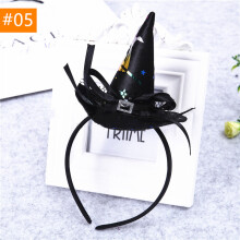 (#05) Halloween Headwear Mini Pointy Witch Hat Hair Hoop Hairband Cosplay Party Props