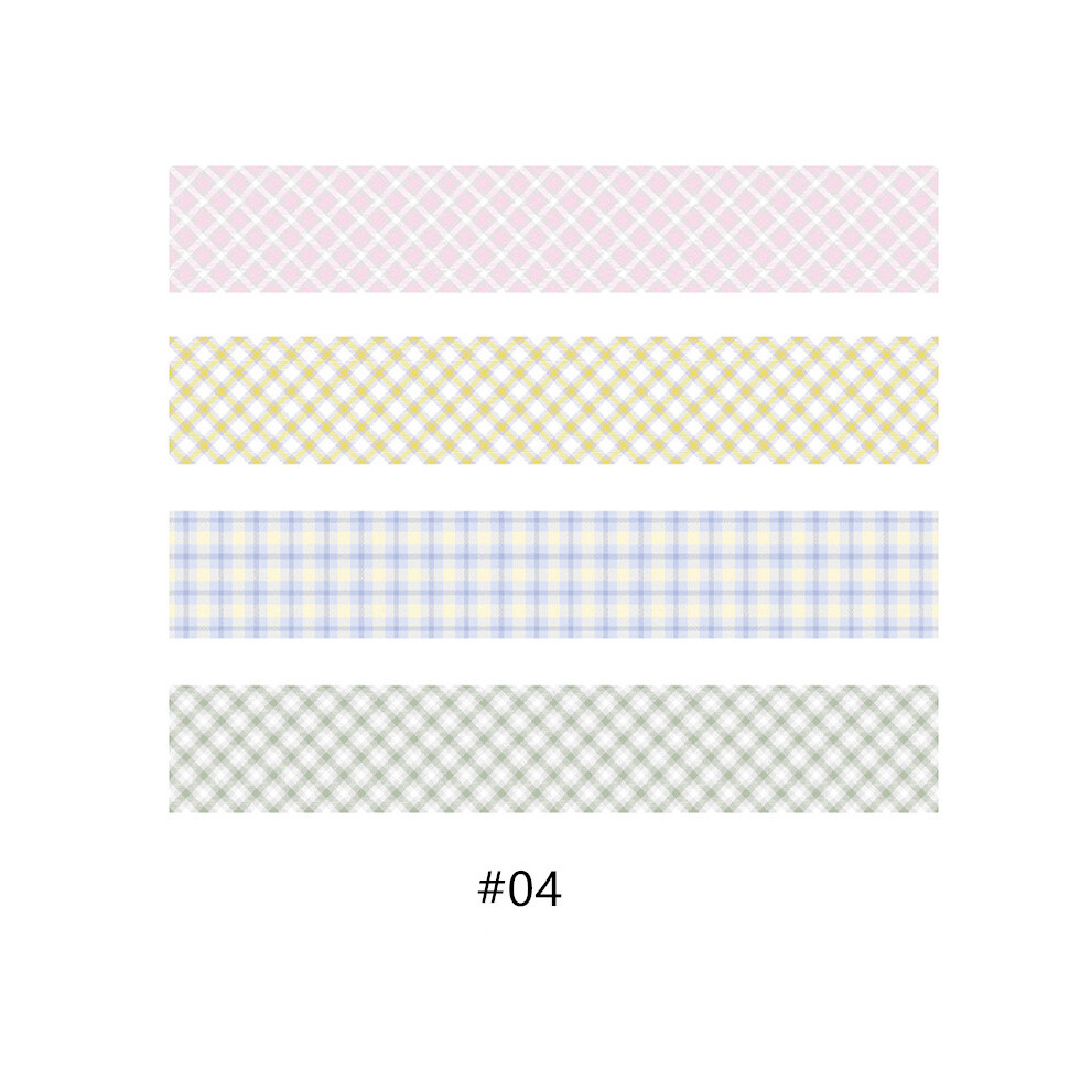 (#04) 4Pcs Colorful Washi Tape Solid Masking Paper Sticker Scrapbooking Diy Label Stationery 320997717485