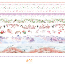 (#01) 10PCS Flower Washi Tape Set Adhesive DIY Scrapbooking Sticker Label Masking Tape