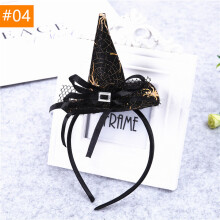 (#01) Halloween Headwear Mini Pointy Witch Hat Hair Hoop Hairband Cosplay Party Props