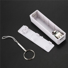 6X Portable External Power Bank Battery Charger 18650 with Keychain (Without Battery) (White)