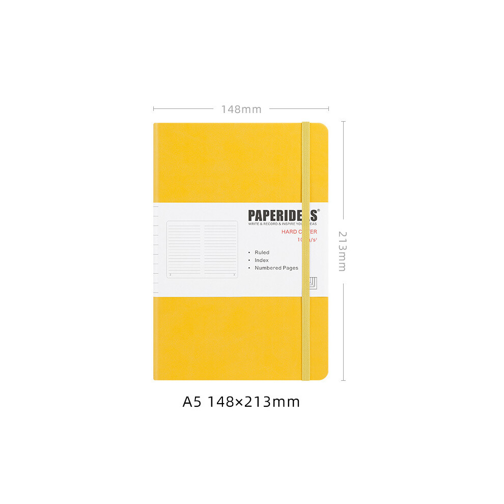 Yellow (Yellow) Hardcover A5 Journals Dot Notebook 188 Pages 5.7X8.2inch Retro Bandage Candy Color Diary Notebook Journal