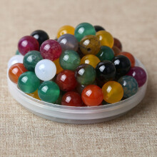 (Random, 6mm) Assorted Natural Stones Agate Loose Beads 6mm 10mm For DIY Jewelry Making