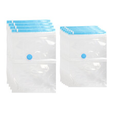 Vakuumbeutel 10 tlg Set 2 Groessen 6 Stueck 40x60 und 4 Stueck 60x80 robuste zur Aufbewahrung von Kleidung, Bettdecken und Bettwaesche Vakuumier