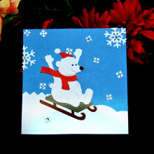 Carbon Steel Metal Cutting Dies Skiing Bear Embossing Stencil for DIY Craft Paper Card Making