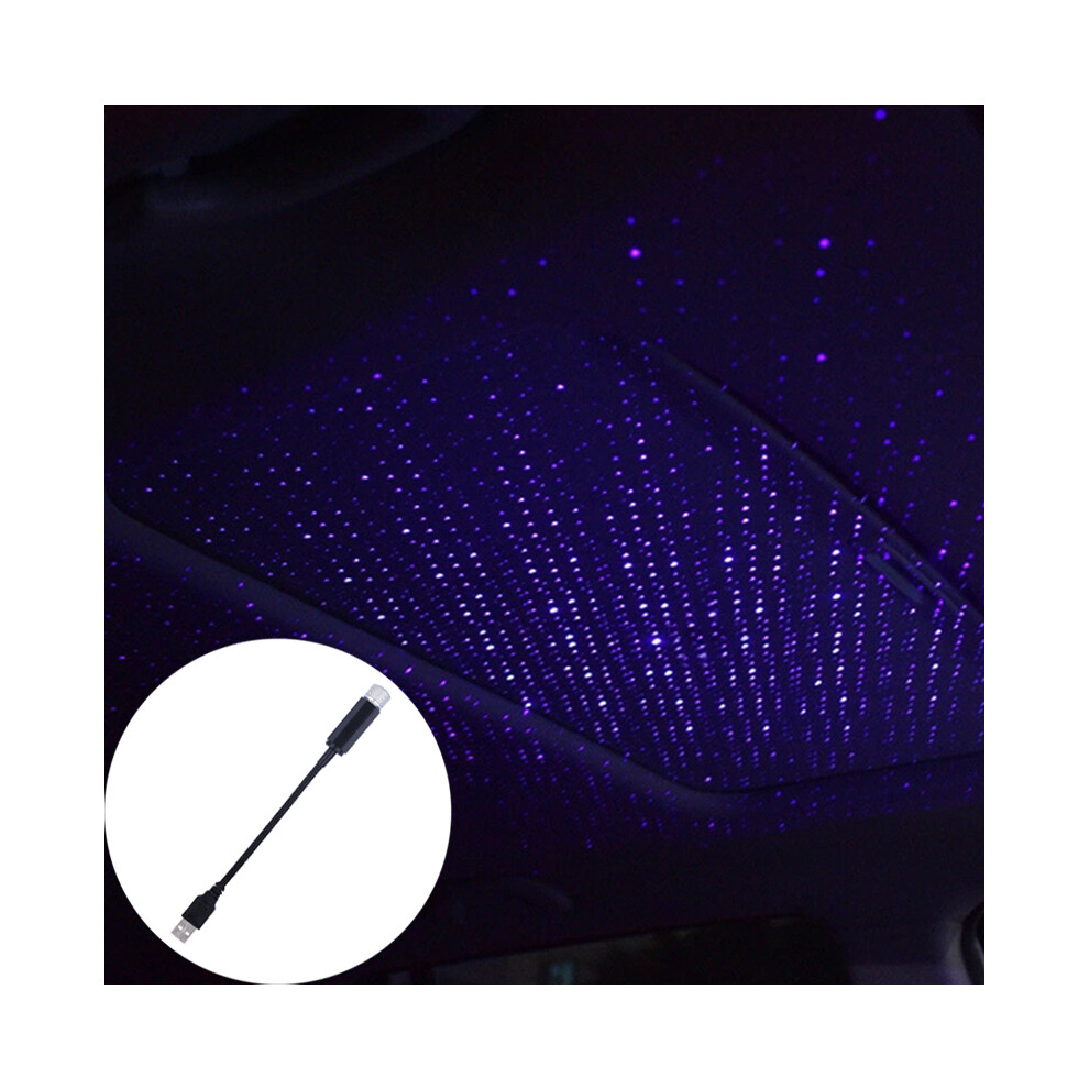 (Purple) Car Usb Starry Sky Ceiling Lamp Adjustable Romantic Atmosphere Night Lights Purple 123643810734