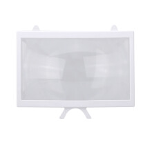 (white) 12" 3D HD Curved Screen Magnifier Enlarger for Cell Phone Bracket for Movies Videos
