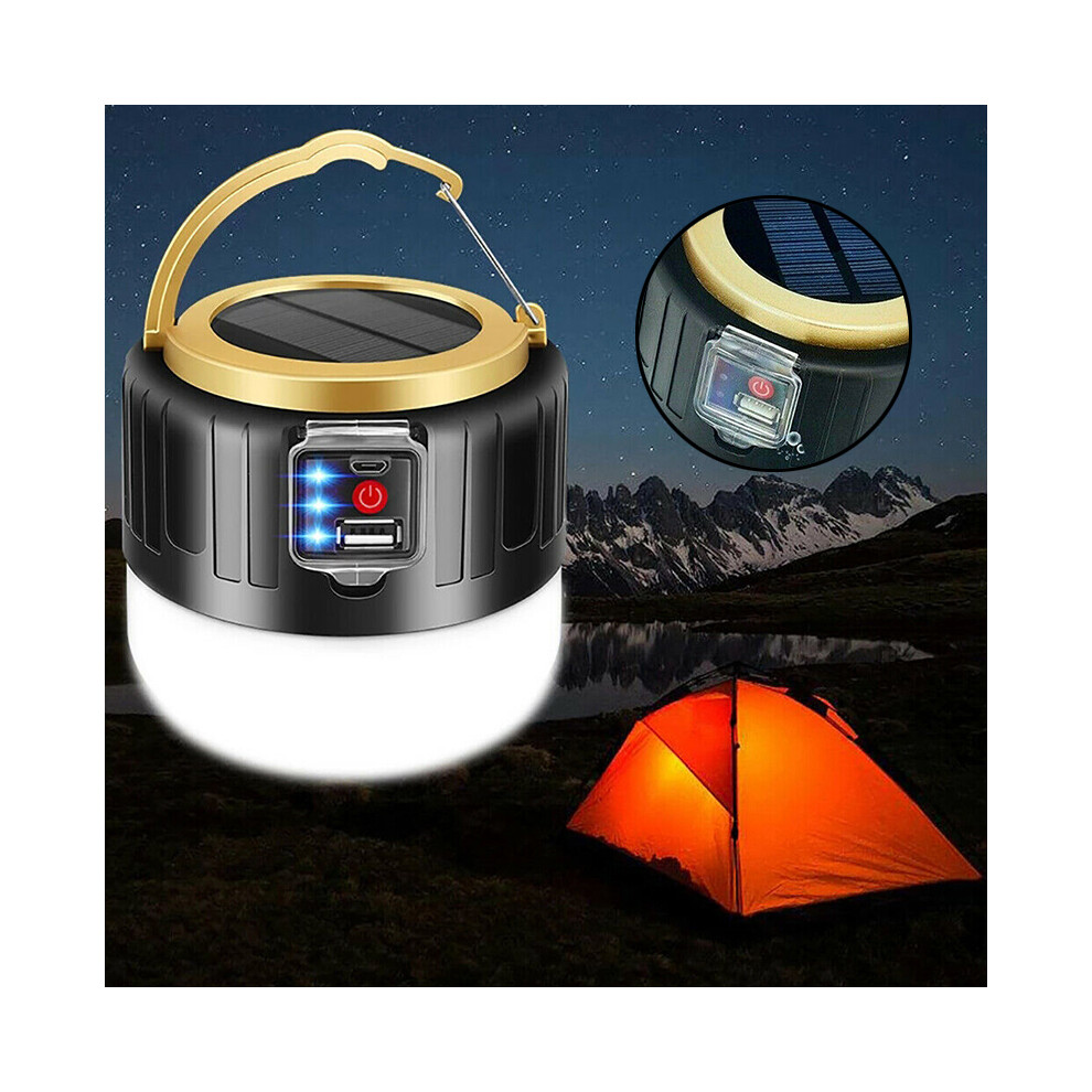 200W Portable Camping Emergency Lamps Rechargeable Solar Powered Shed Led Light 123643811588