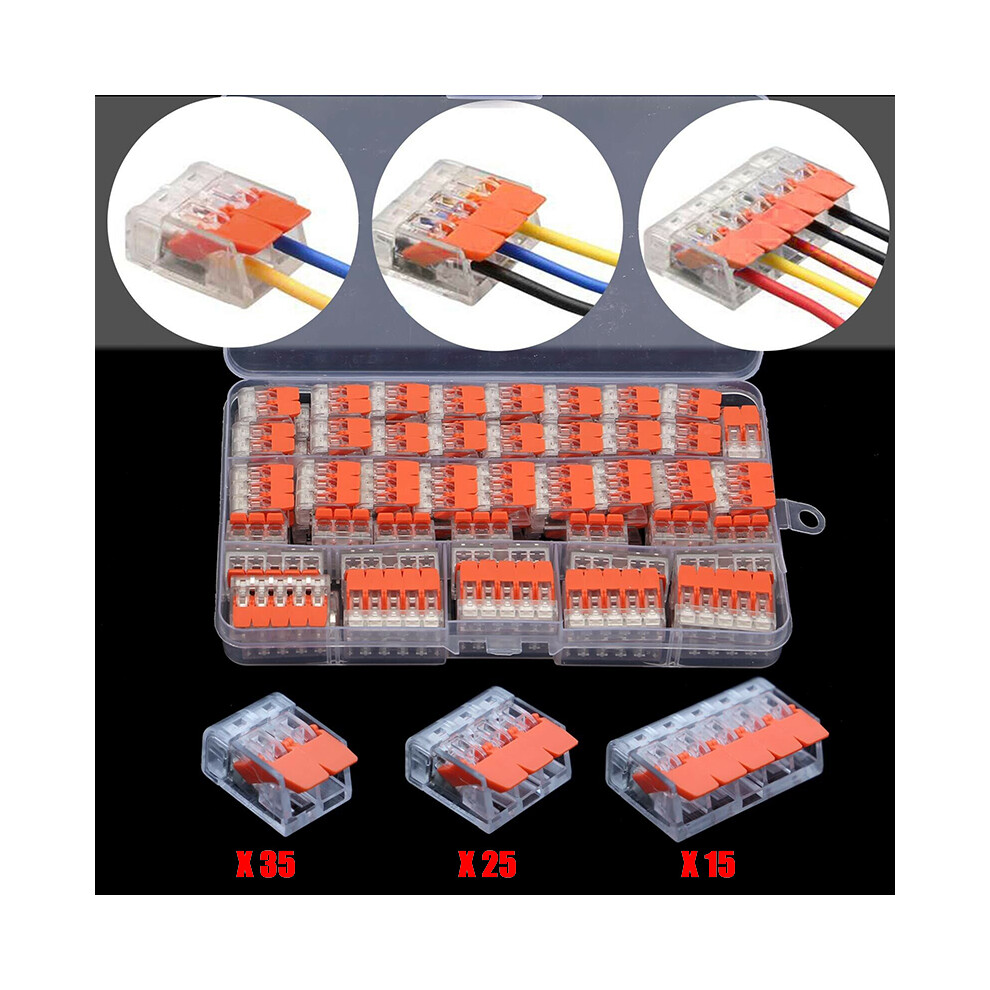 75X Reusable For Wago 221 Electrical Connectors Wire Block Clamp Terminal Cable 320997722717