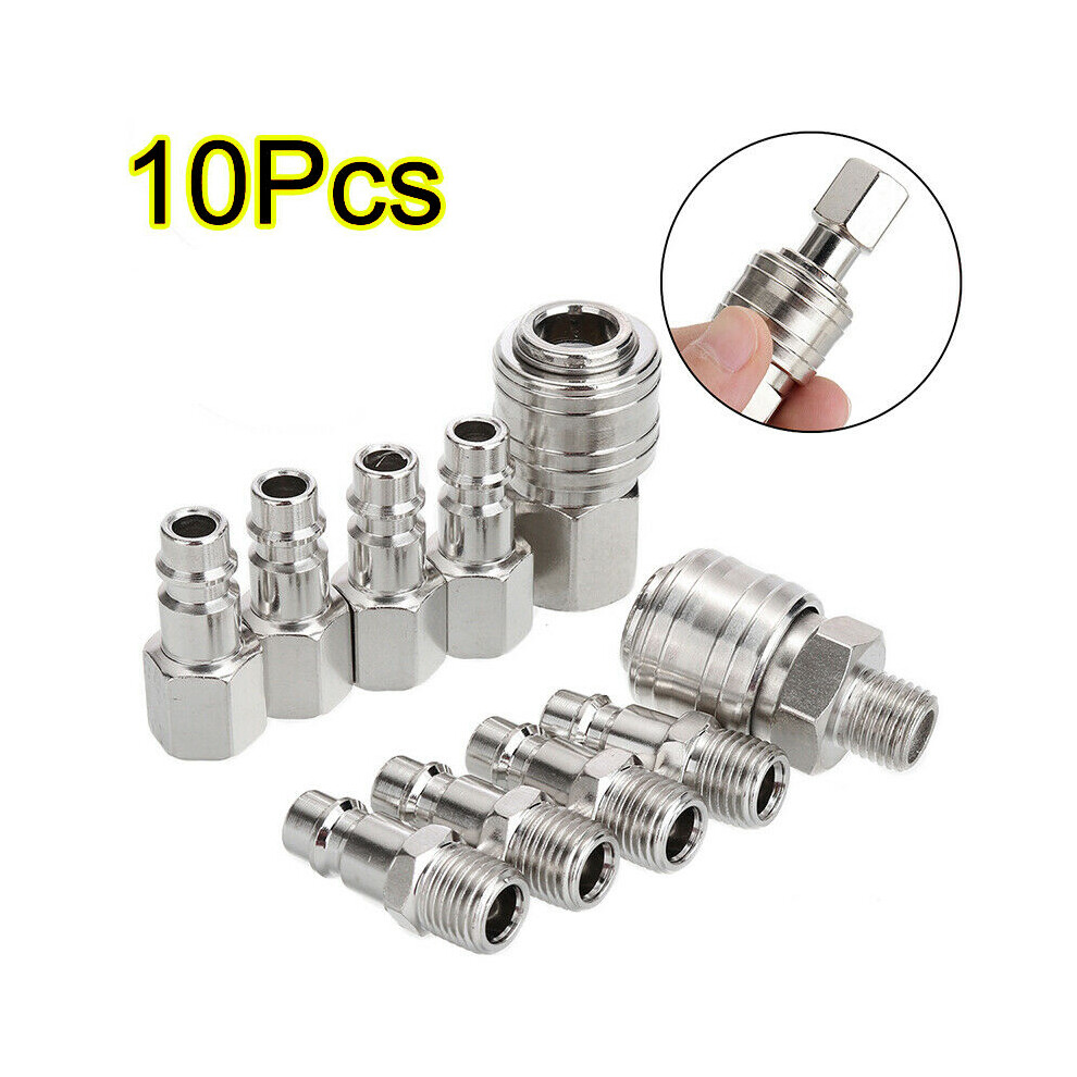 10Pcs 1/4 Bsp Euro Air Line Hose Compressor Fitting Connector Quick Release 123643812066