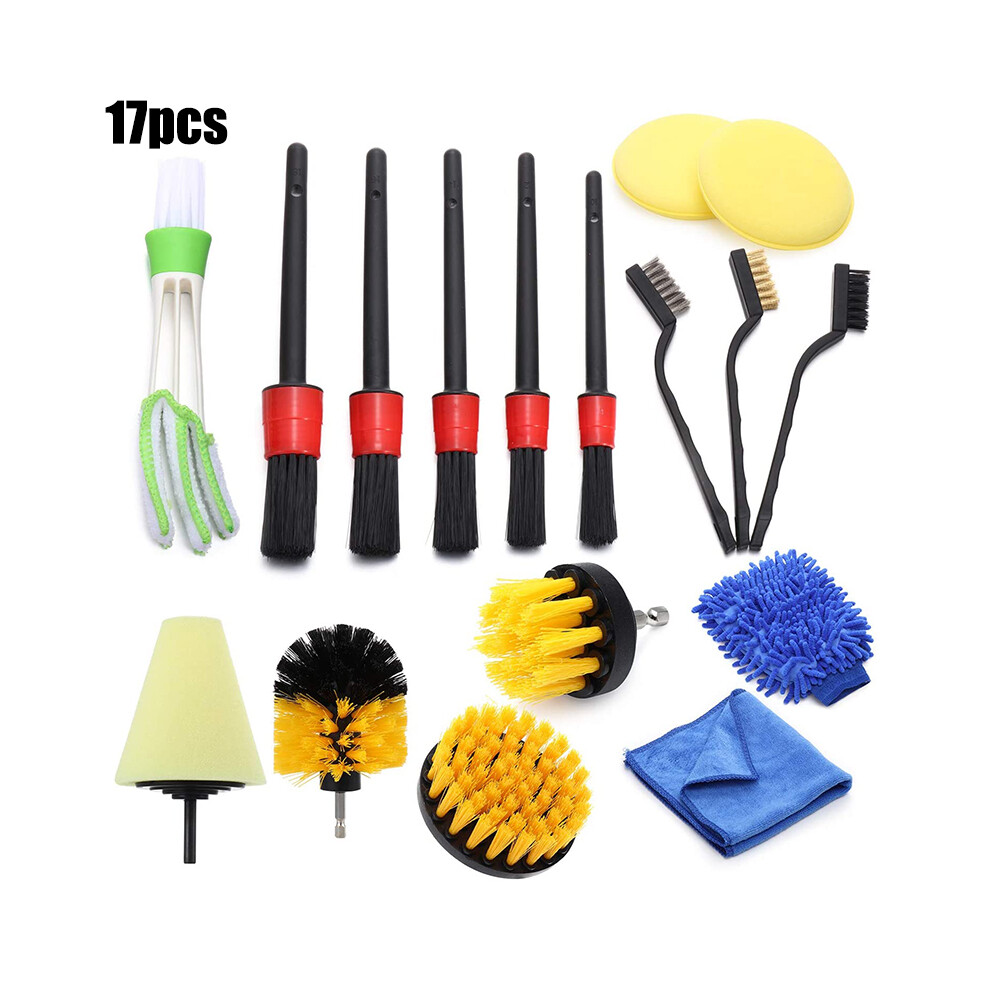 (17Pcs/Set) Car Detailing Brush Wash Auto Detailing Cleaning Kit Engine For Wheel Clean Set 320997723226