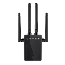 (black, EU Plug) Wireless Repeater Signal Booster 300M Wireless Amplifier Router Home