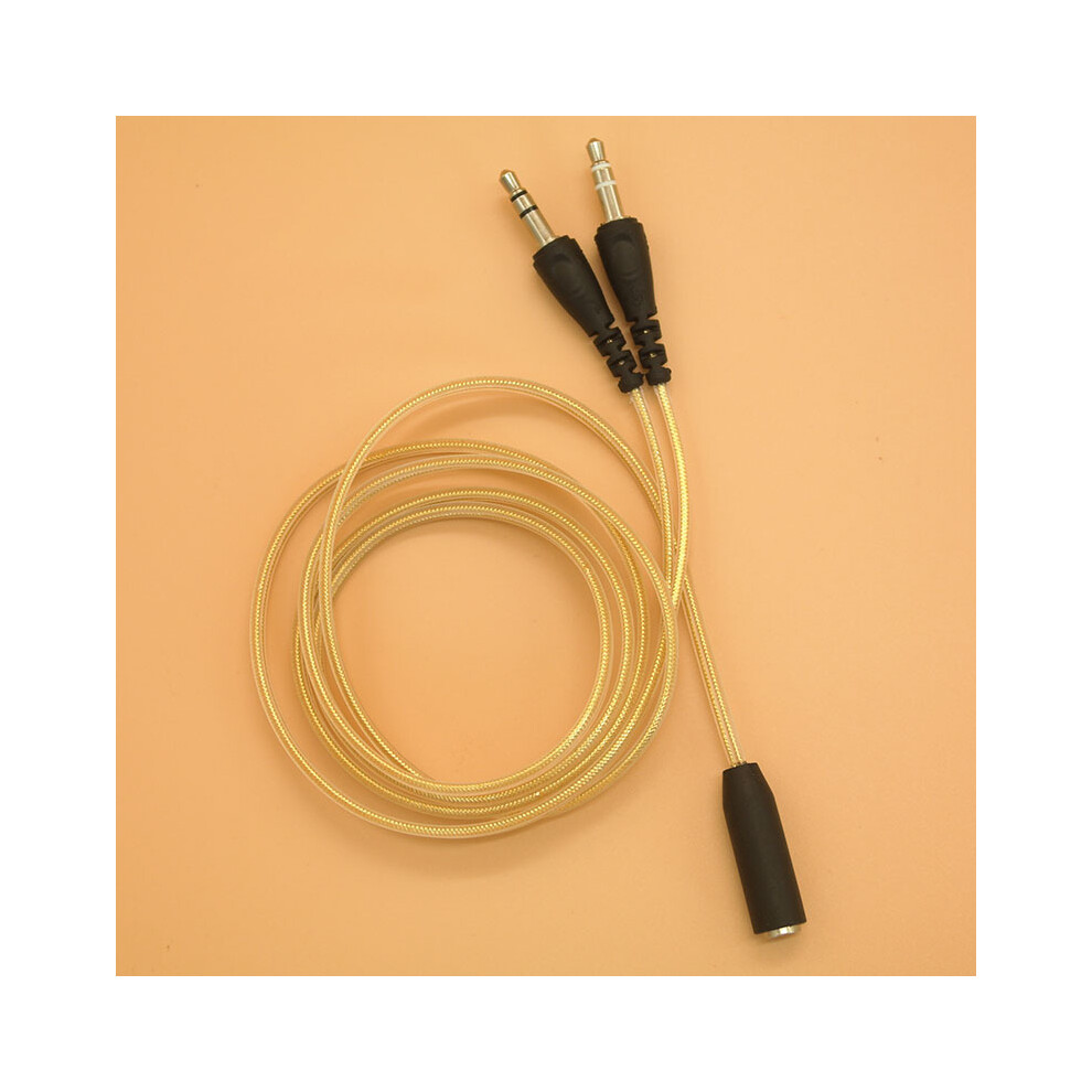 (Gold) 3.5Mm Female To Dual 3.5Mm Male Headphone Computer Audio Adapter Y Splitter Cable Gold 123643814268