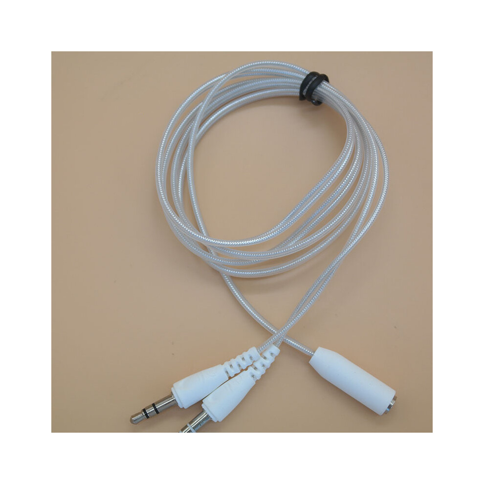 ( White) 3.5Mm Female To Dual 3.5Mm Male Headphone Computer Audio Adapter Y Splitter Cable Silver/White 123643814282