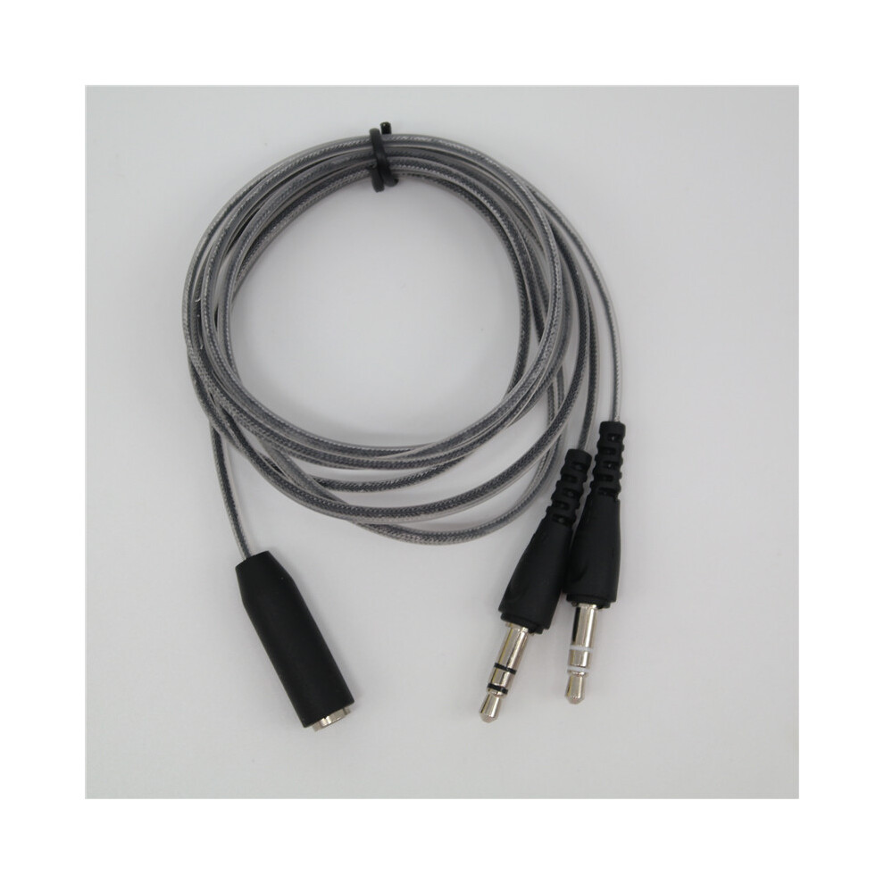 (Black) 3.5Mm Female To Dual 3.5Mm Male Headphone Computer Audio Adapter Y Splitter Cable Black 123643814275