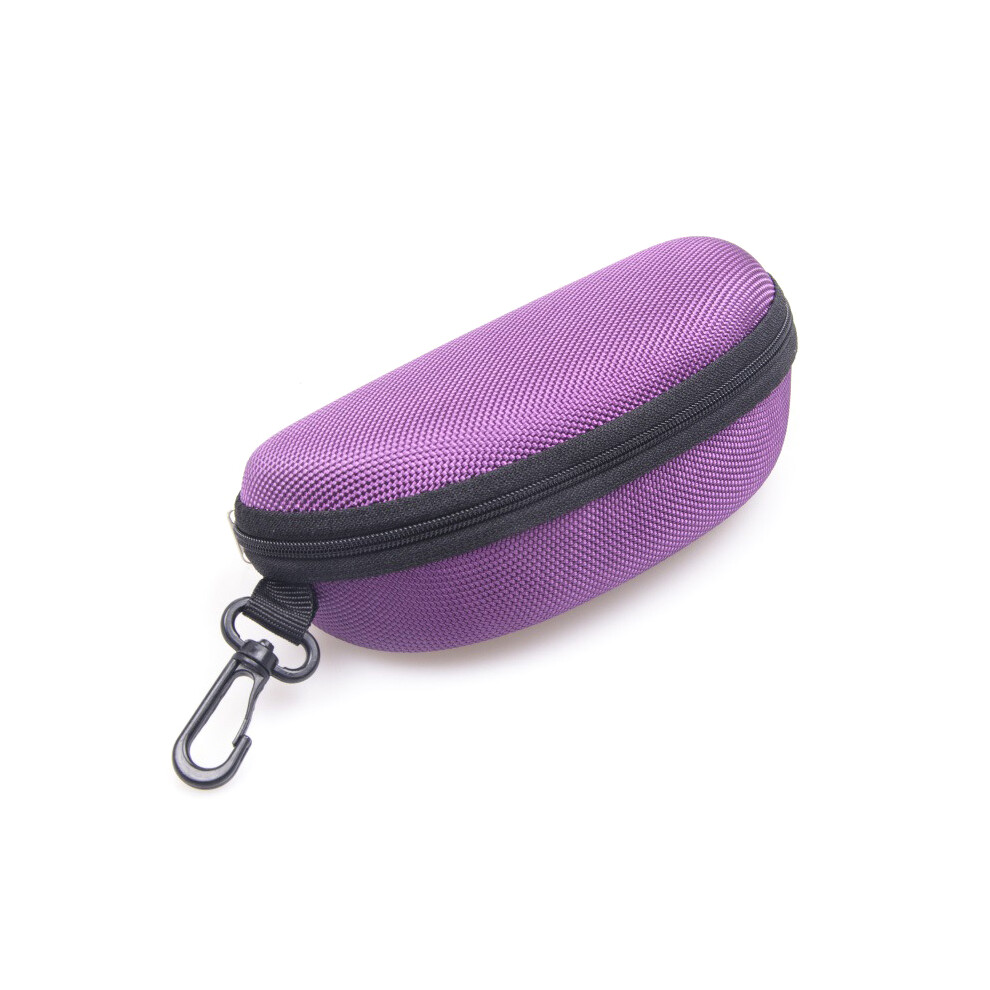 (purple) Portable Glasses Protective Case Zipper Hard Case Sunglasses Holder Eyewear Box