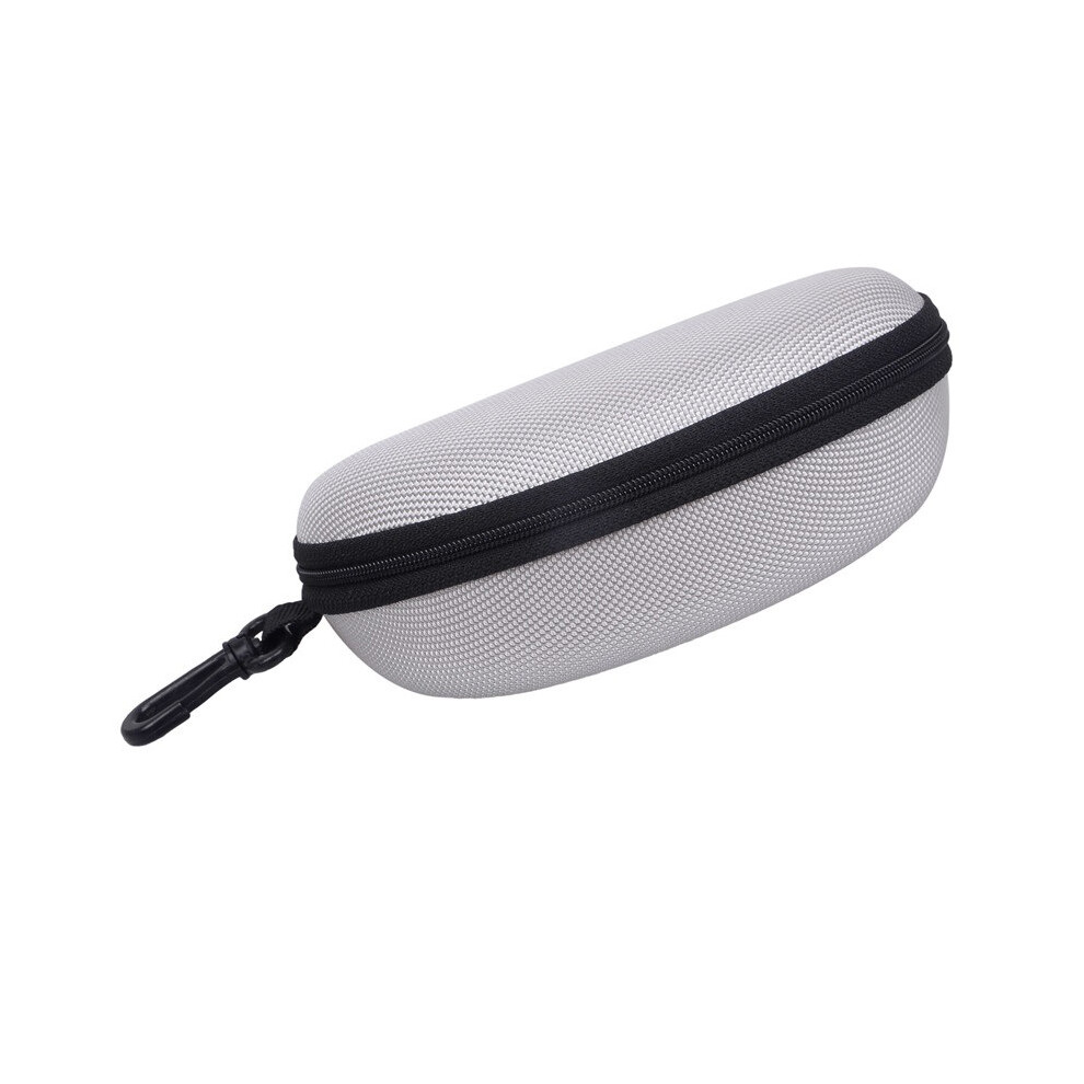 (Silver) Portable Glasses Protective Case Zipper Hard Case Sunglasses Holder Eyewear Box