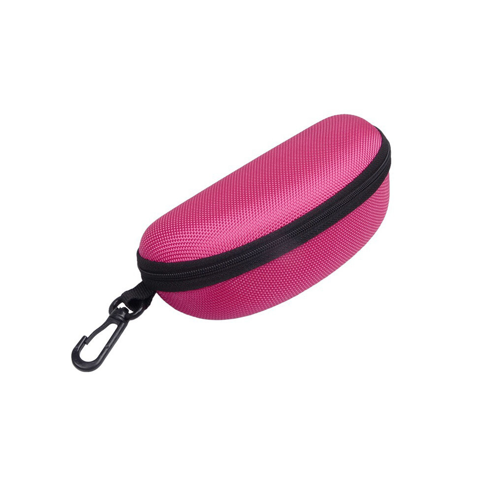 (rose Red) Portable Glasses Protective Case Zipper Hard Case Sunglasses Holder Eyewear Box