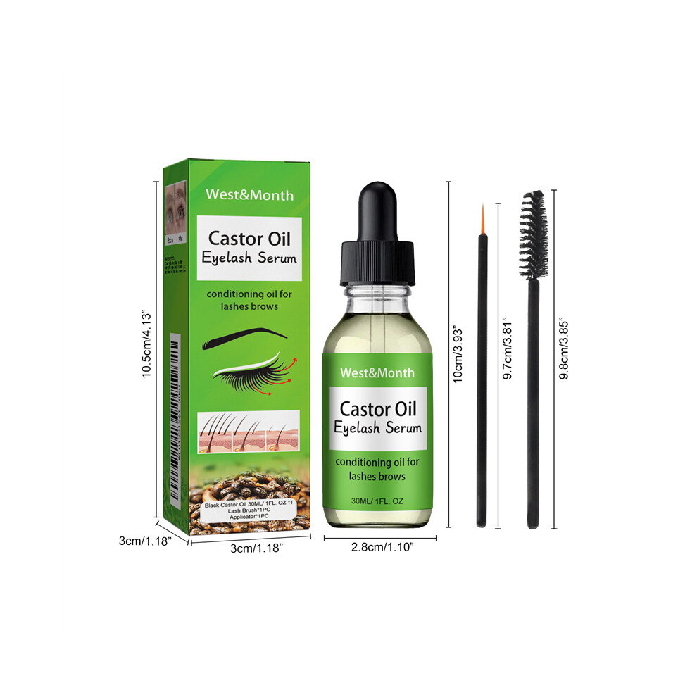 (30ML) Pure Organic Castor Oil for Eyelashes 1 Ounce Eyelash Serum Natural Cold Pressed Hexane-Free with Brush