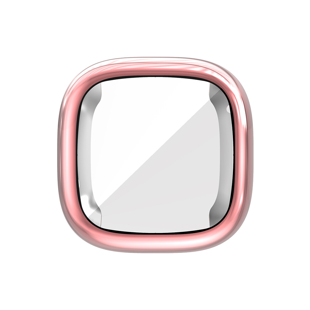 (Pink) Full Cover Screen Protector Tpu Protective Case Watch Shell For Fitbit Sense/Fitbit Versa 3 Pink 123643817566