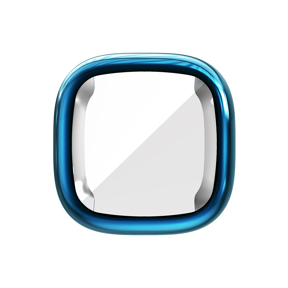 (Blue) Full Cover Screen Protector Tpu Protective Case Watch Shell For Fitbit Sense/Fitbit Versa 3 Blue 123643817665