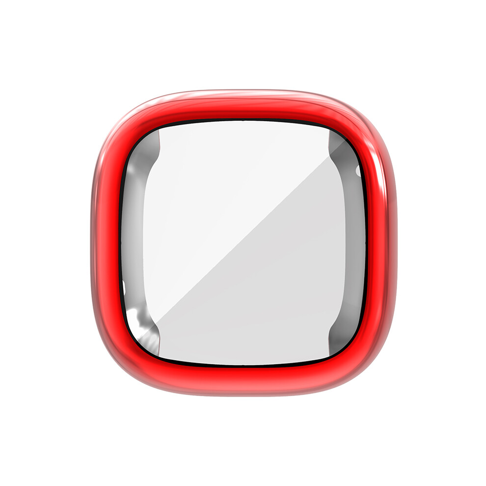 (Red) Full Cover Screen Protector Tpu Protective Case Watch Shell For Fitbit Sense/Fitbit Versa 3 Red 123643817580