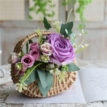 8 St Handhållen Blomsterarrangemang Handvävd Kreativ Blomkruka Förvaringskorg Flower Girl Heminredning
