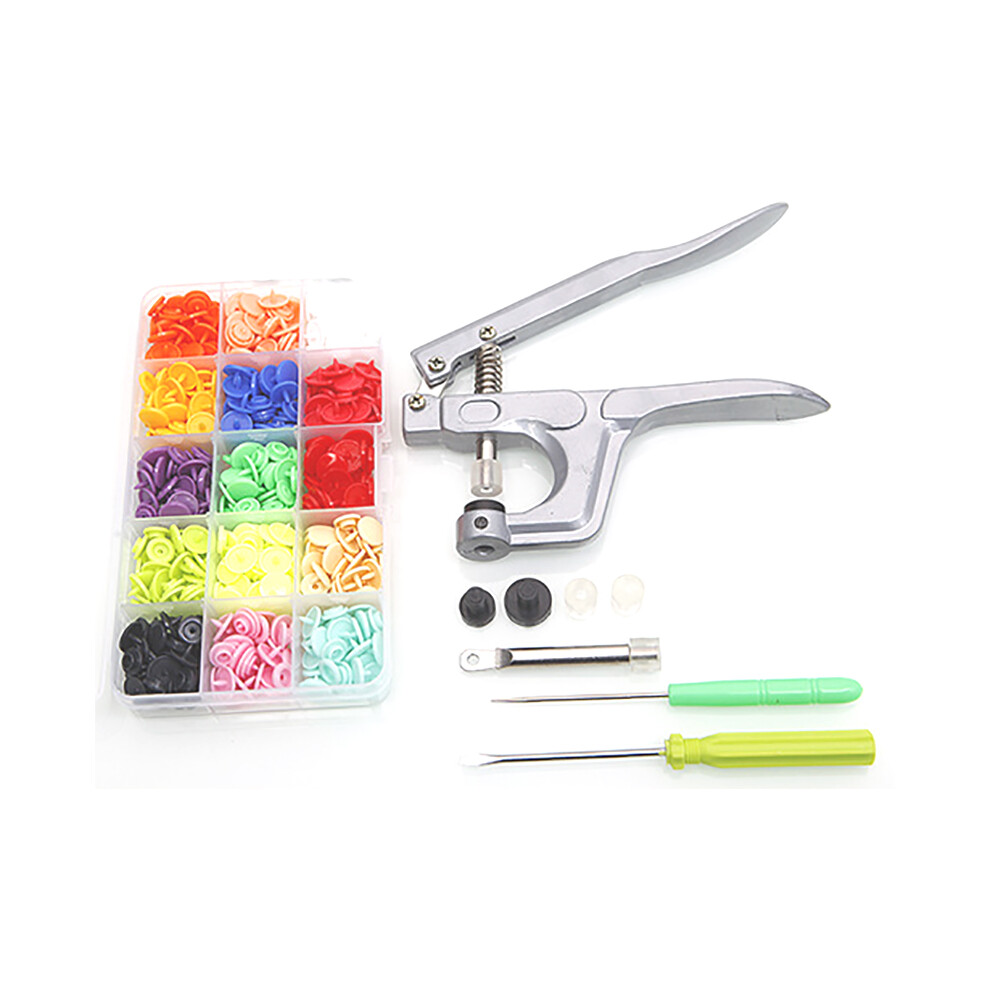 (1440Pcs) 15/24 Colors Resin Snap Fasteners Set With Press Pliers Buttons Setter Hand Tool 123643818624