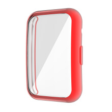 (Red) TPU Screen Protector Scratch-Resistant Frame Protective Cover For Huawei Watch Fit Smart Watch