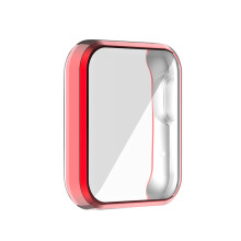 (Red) TPU Slim Case Protective Bumper Shell Cover Screen Protector For Mi Watch Lite Redmi Watch