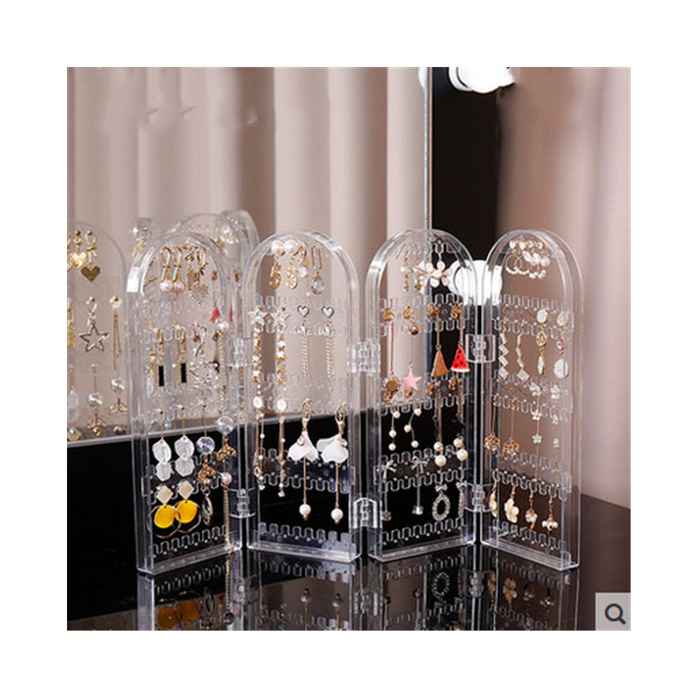 (Transparent 02) Innovative Earring Display Stand Jewelry Hanging Rack Storage Shelf Household Black 320997735892
