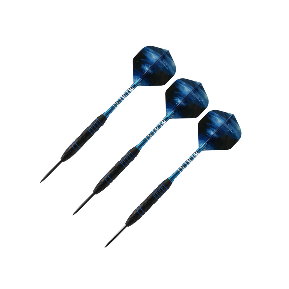 (Blue) 3Pcs Professional Steel Tip Dart Set With Case Aluminum Shaft Pet Flights Blue 320997735922