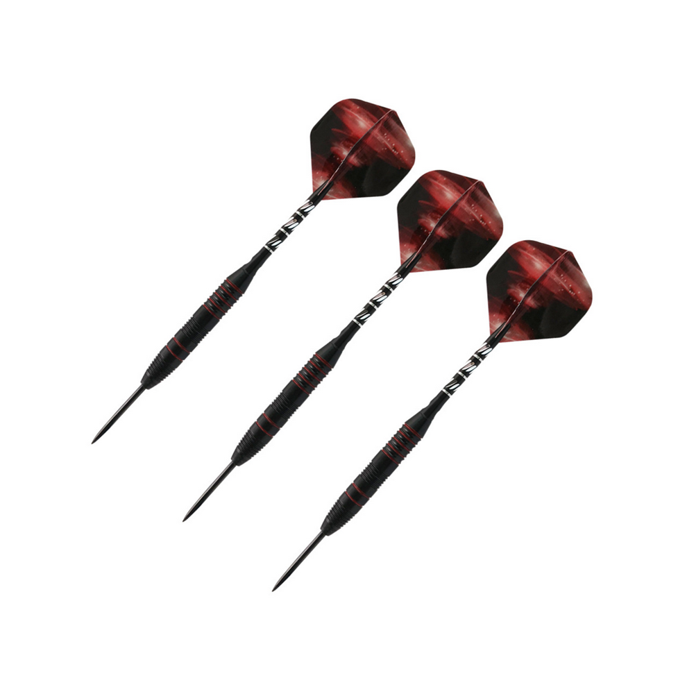 ( Black) 3Pcs Professional Steel Tip Dart Set With Case Aluminum Shaft Pet Flights Red/Black 320997735953