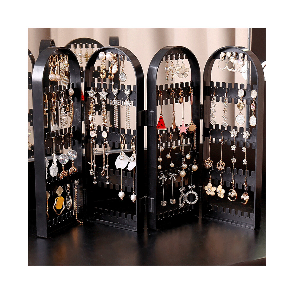 ( 02) Innovative Earring Display Stand Jewelry Hanging Rack Storage Shelf Household Black 320997735878