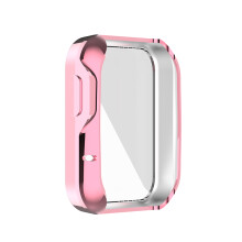 (Pink) TPU Slim Case Protective Bumper Shell Cover Screen Protector For Mi Watch Lite Redmi Watch