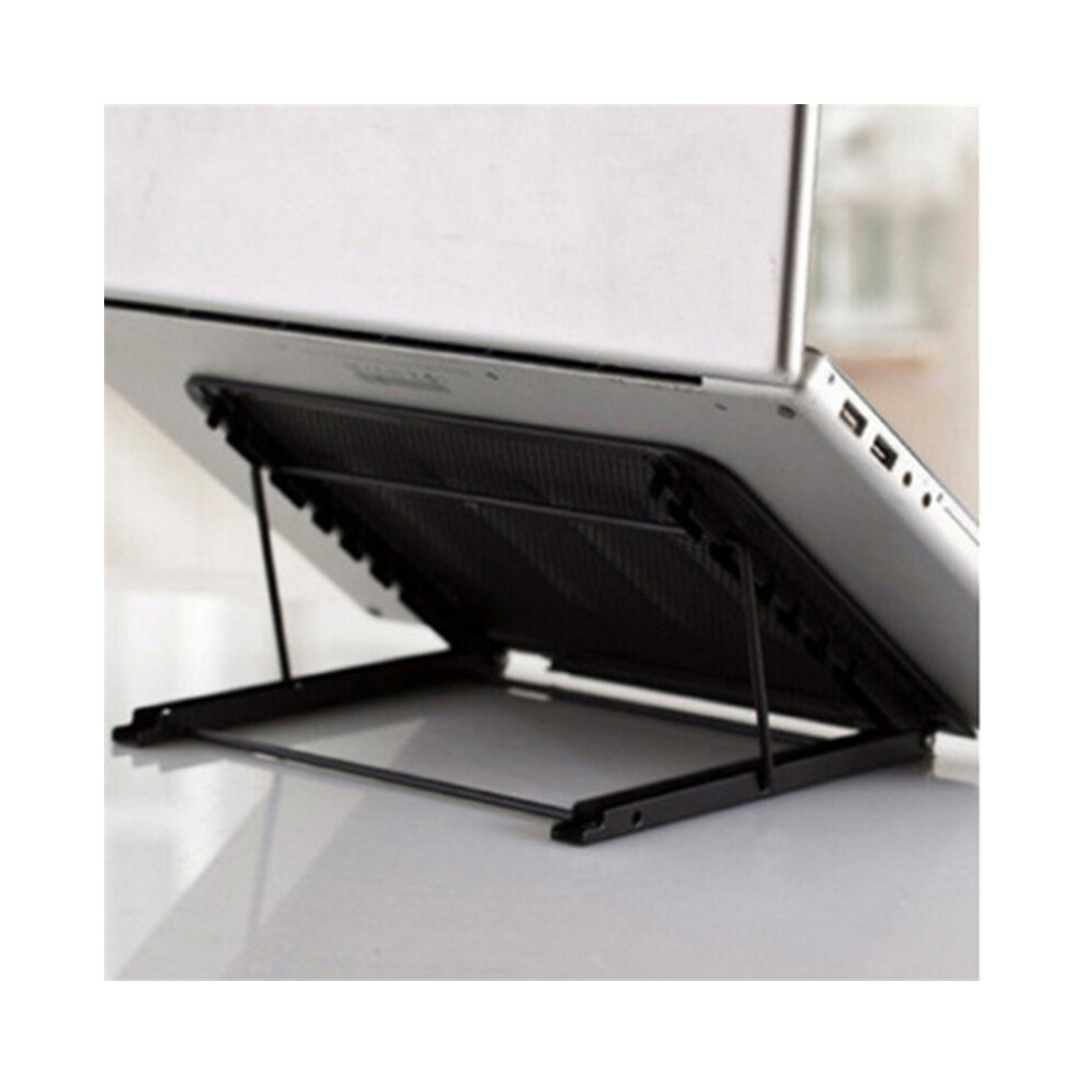 (Black) Ventilated Foldable Laptop Bracket Desktop Adjustable Notebook Computer Stand Black 123643822034