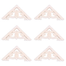 6Stück 8 X 8Cm Holz Geschnitzt Ecke Onlay Applique Decor MöBel Handwerk Unbemalt