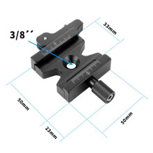CL-50LS Quick Release Plate Double Lock Clip Seat Aluminum Alloy Adjustable
