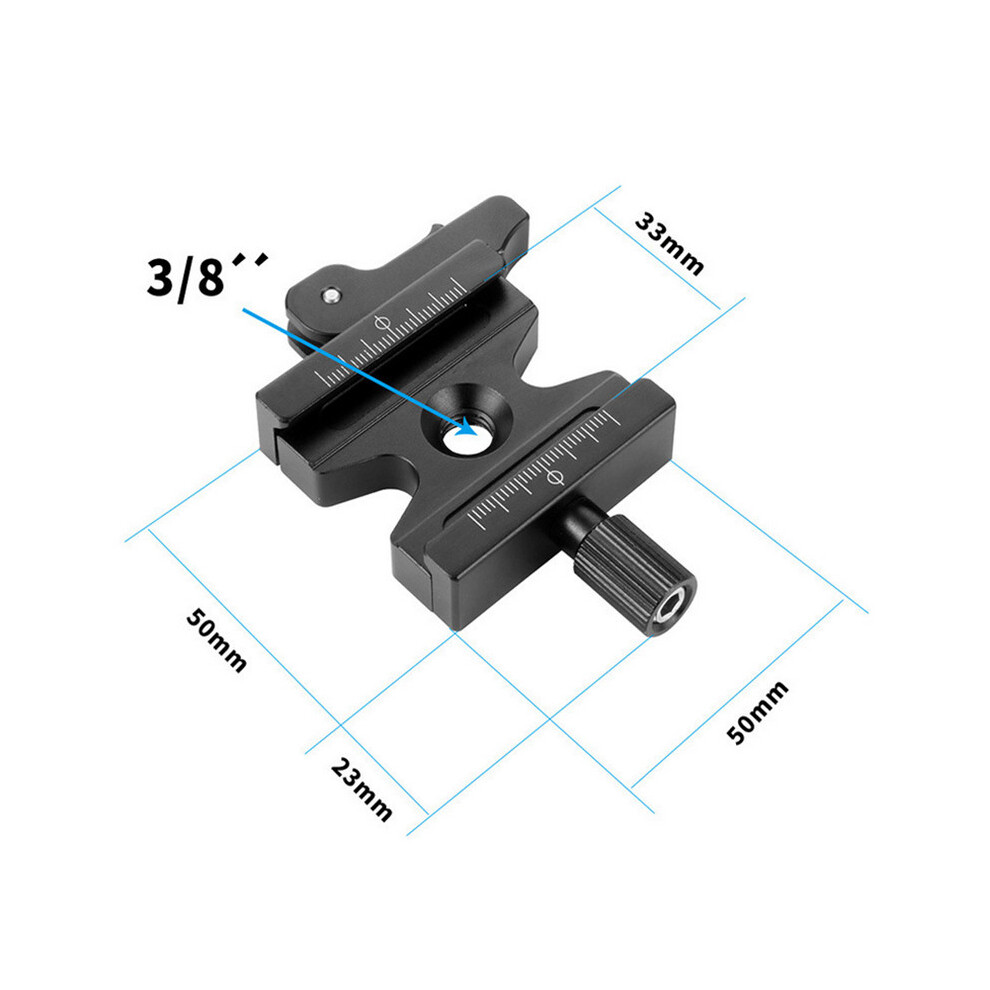 CL-50LS Quick Release Plate Double Lock Clip Seat Aluminum Alloy Adjustable