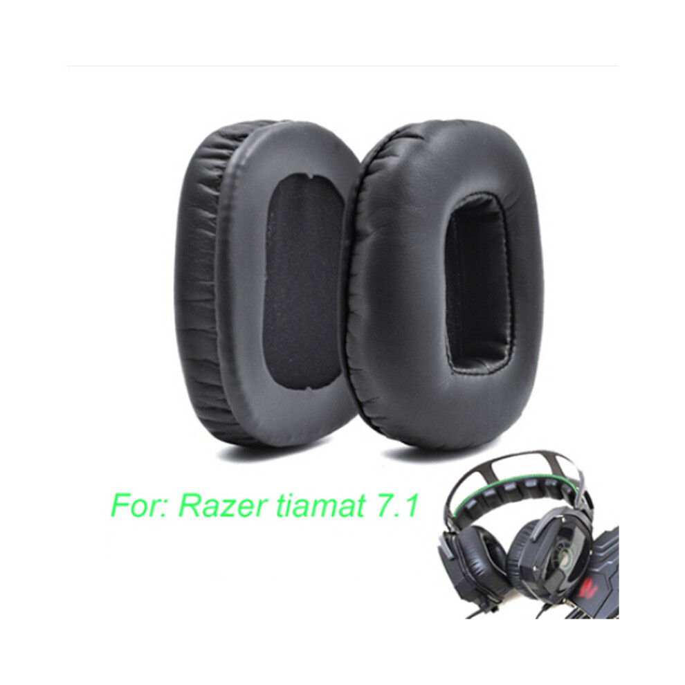 (For Razer Tiamat 7.1) Leather Earmuffs Soft Sponge Ear Pads For Razer Tiamat 7.1 V2 2.2 Headphones 320997738091