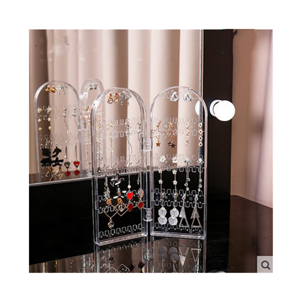 (Transparent 01) Innovative Earring Display Stand Jewelry Hanging Rack Storage Shelf Household Black 320997735885