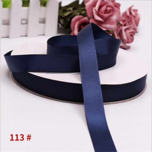 (Navy blue) 91M Bright Solid Color 10mm Grosgrain Ribbon for DIY Projects